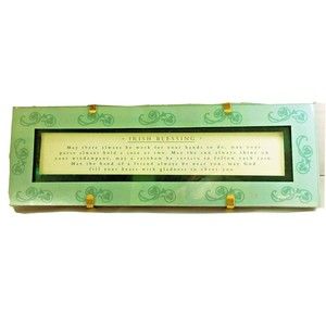 Irish Blessing ~ Hallmark Vintage Framed Plaque, Wall Hanging shamrock clover